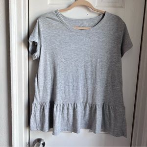 Caslon Gray Ruffle T-Shirt
